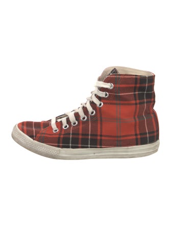 Comme des Garçons Canvas Plaid Print Sneakers