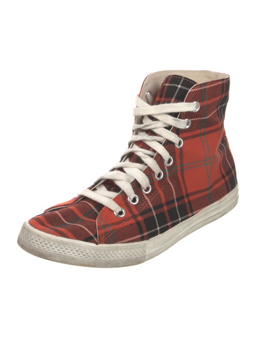 Comme des Garçons Canvas Plaid Print Sneakers