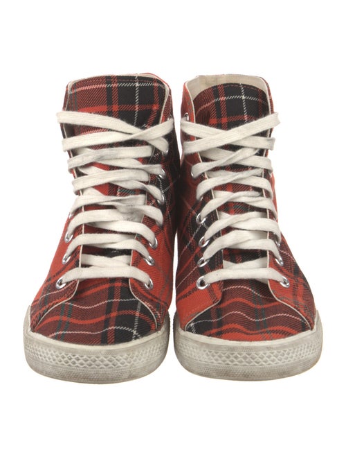 Comme des Garçons Canvas Plaid Print Sneakers