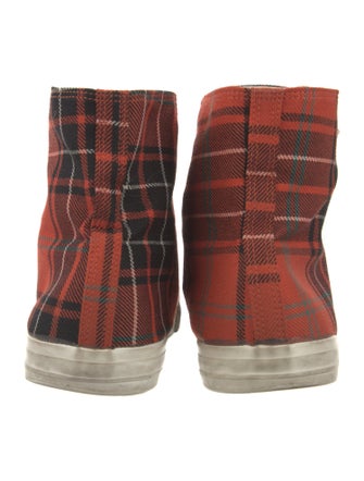 Comme des Garçons Canvas Plaid Print Sneakers