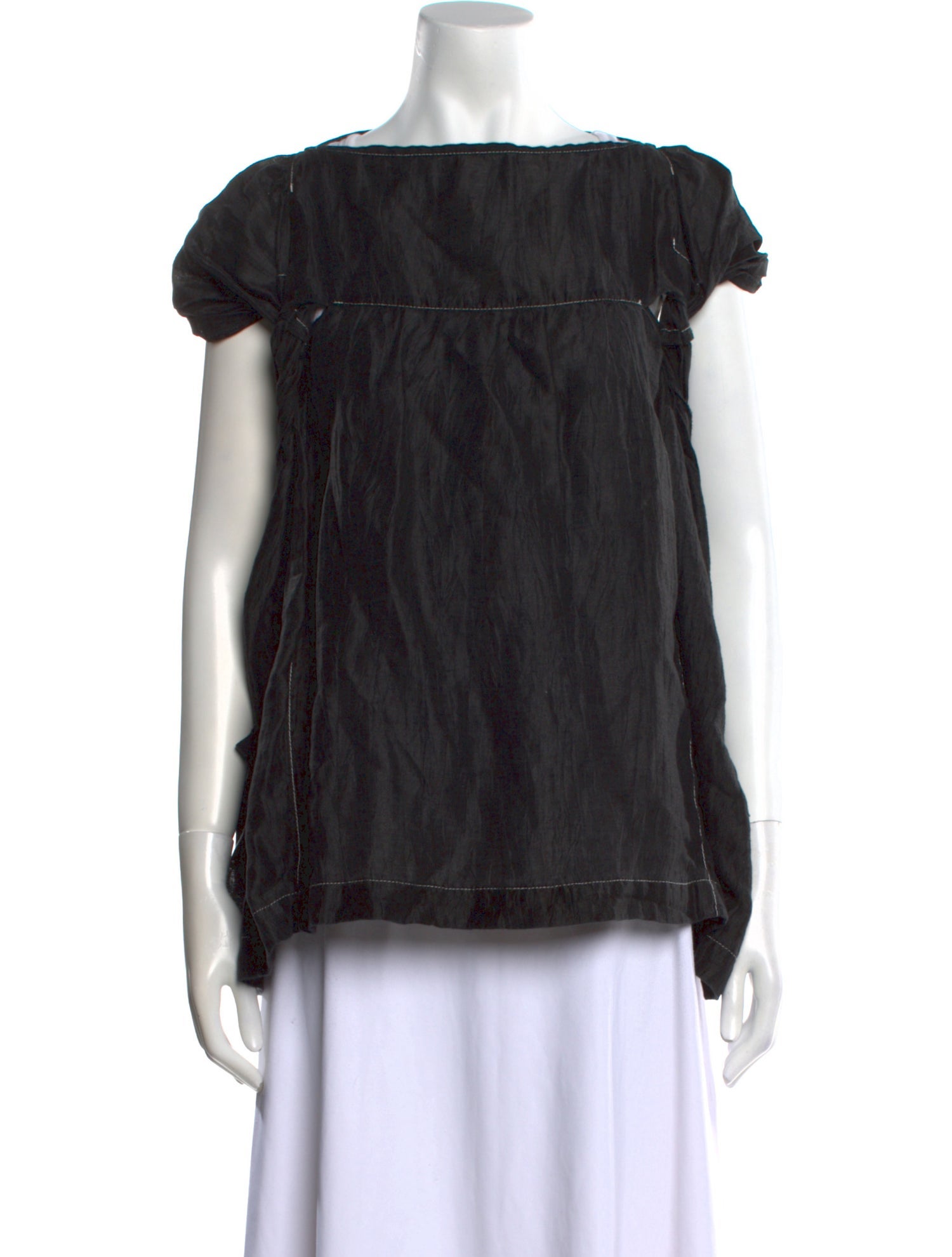 tricot COMME des GARÇONS Linen Off-The-Shoulder Blouse