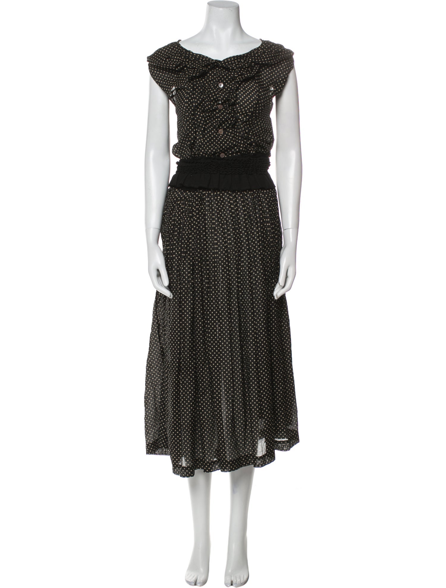 Comme des Garçons Polka Dot Print Long Dress