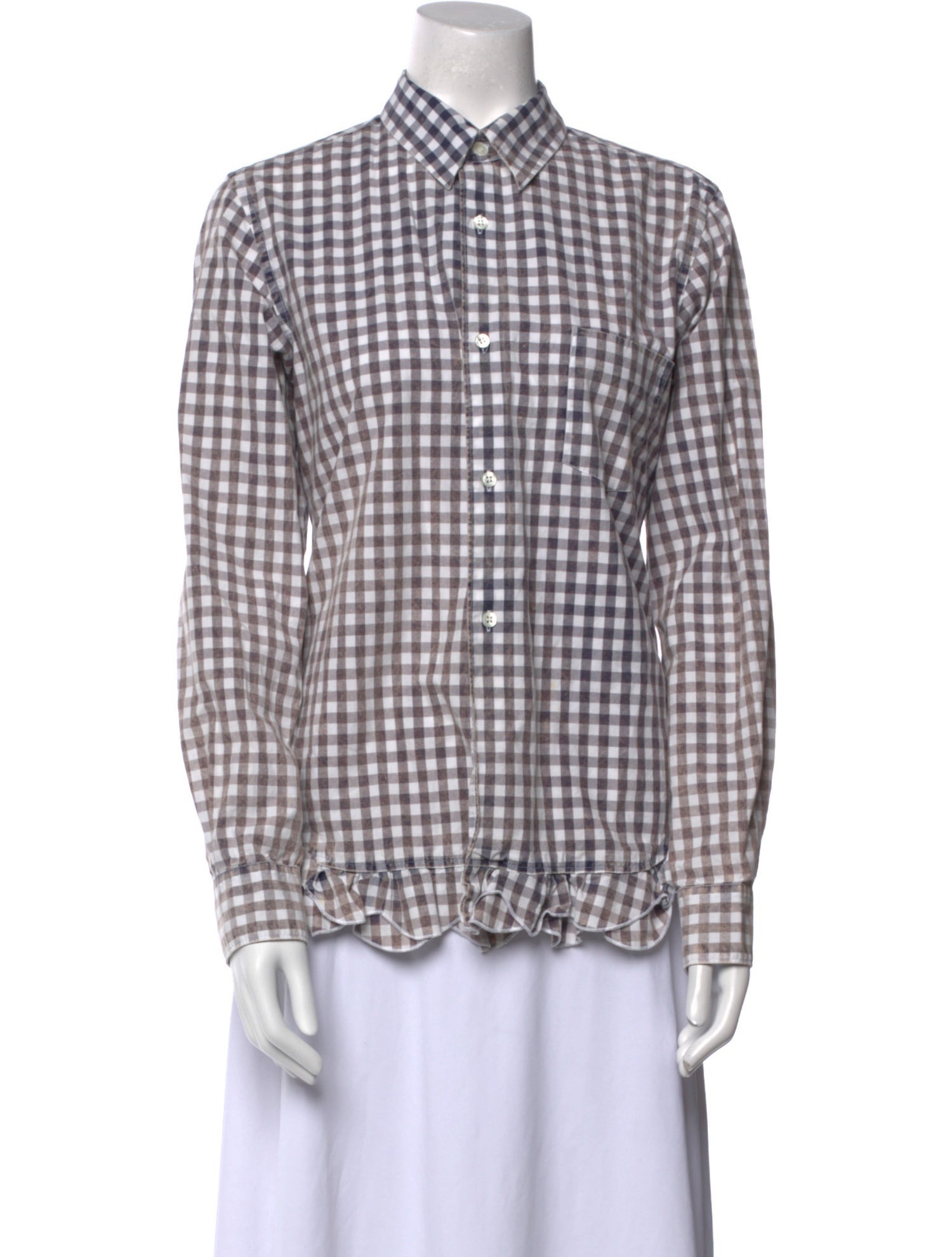 Comme des Garçons Comme des Garçons Plaid Print Long Sleeve Button-Up Top