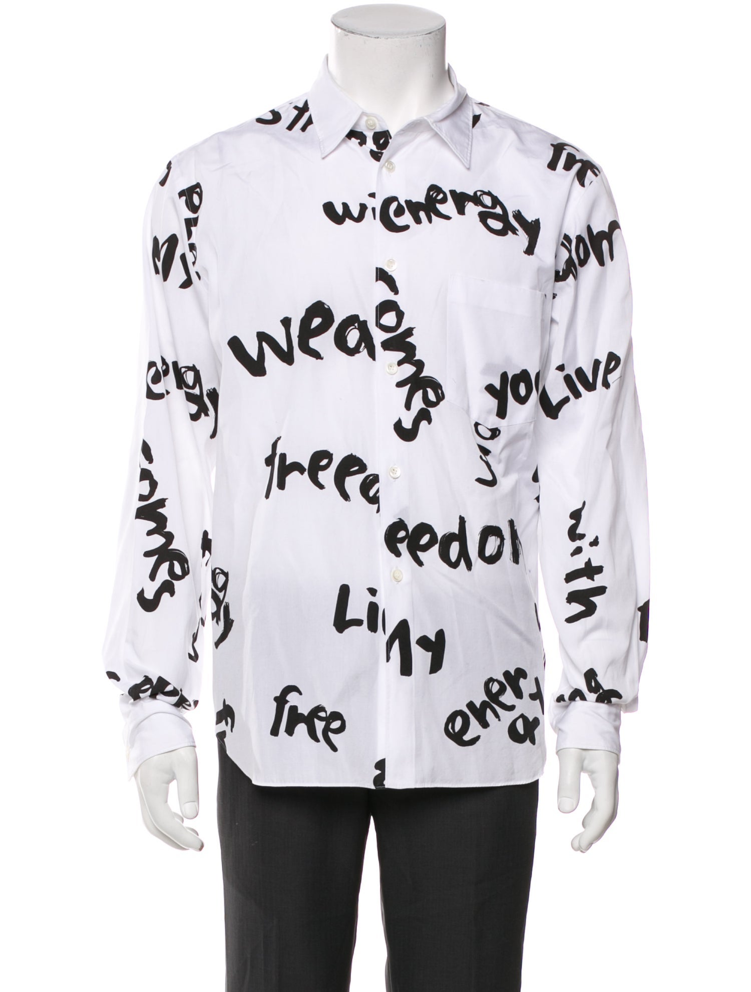 Comme des Garçons Homme Plus Printed Long Sleeve Dress Shirt