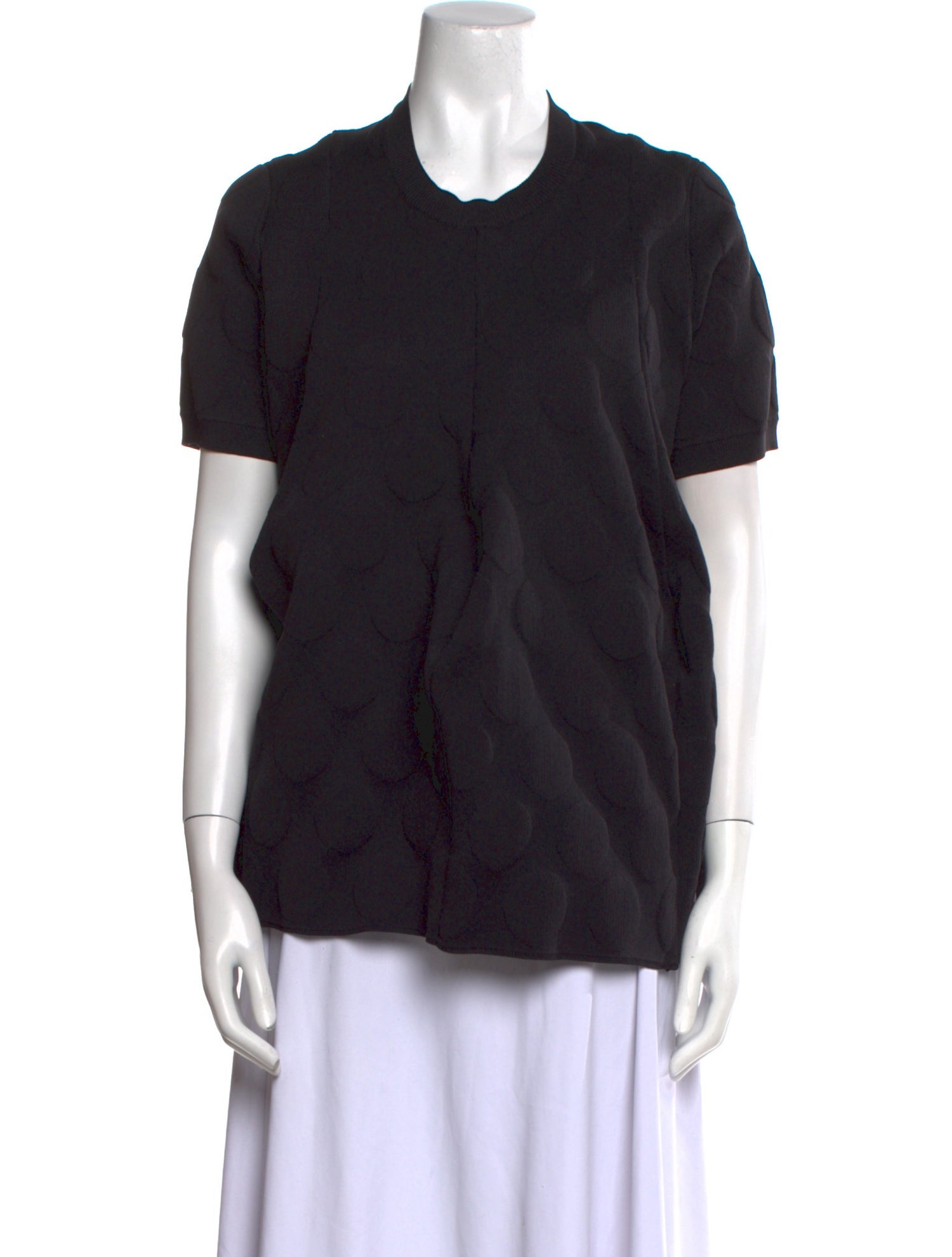 Comme des Garçons Crew Neck Short Sleeve Button-Up Top