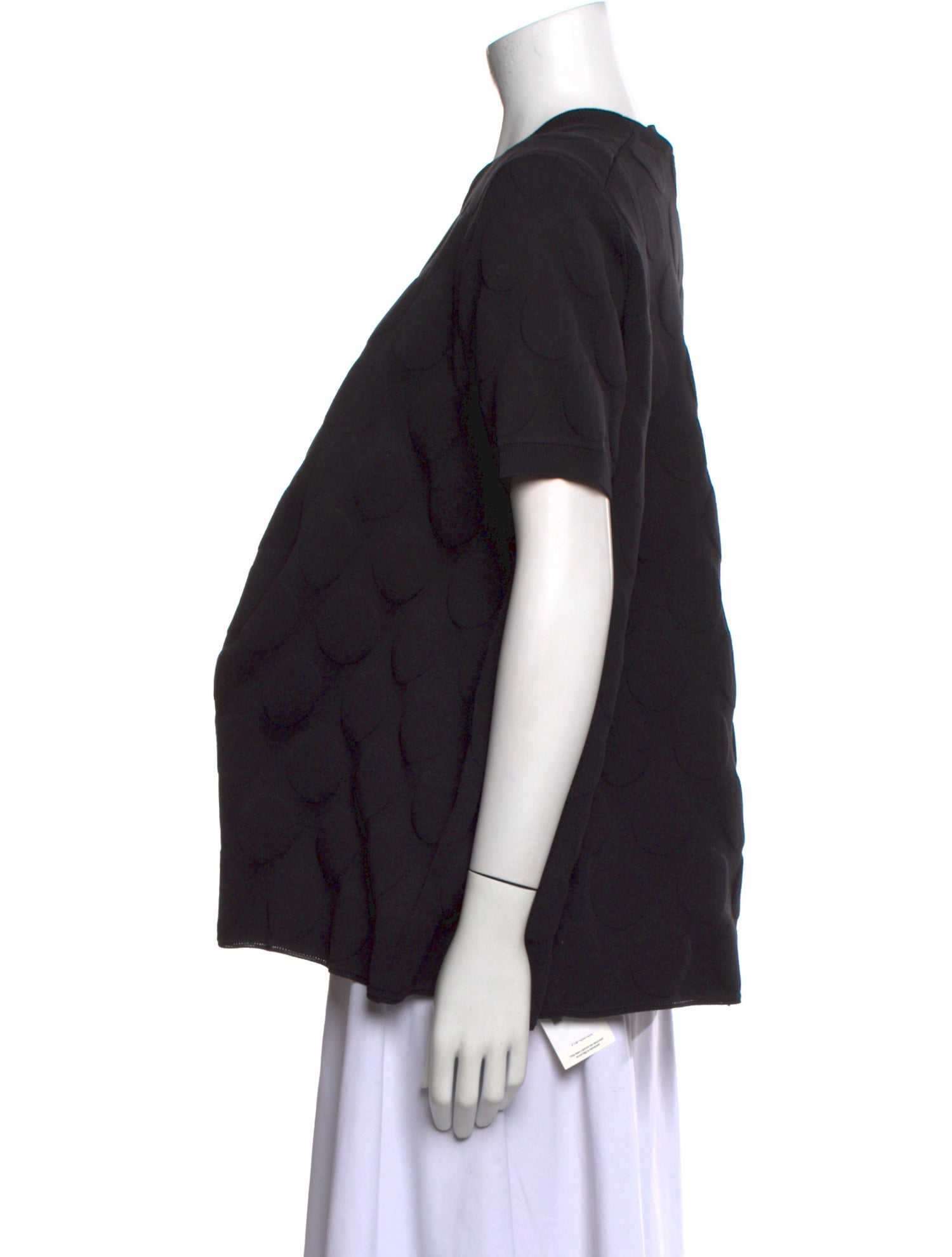 Comme des Garçons Crew Neck Short Sleeve Button-Up Top