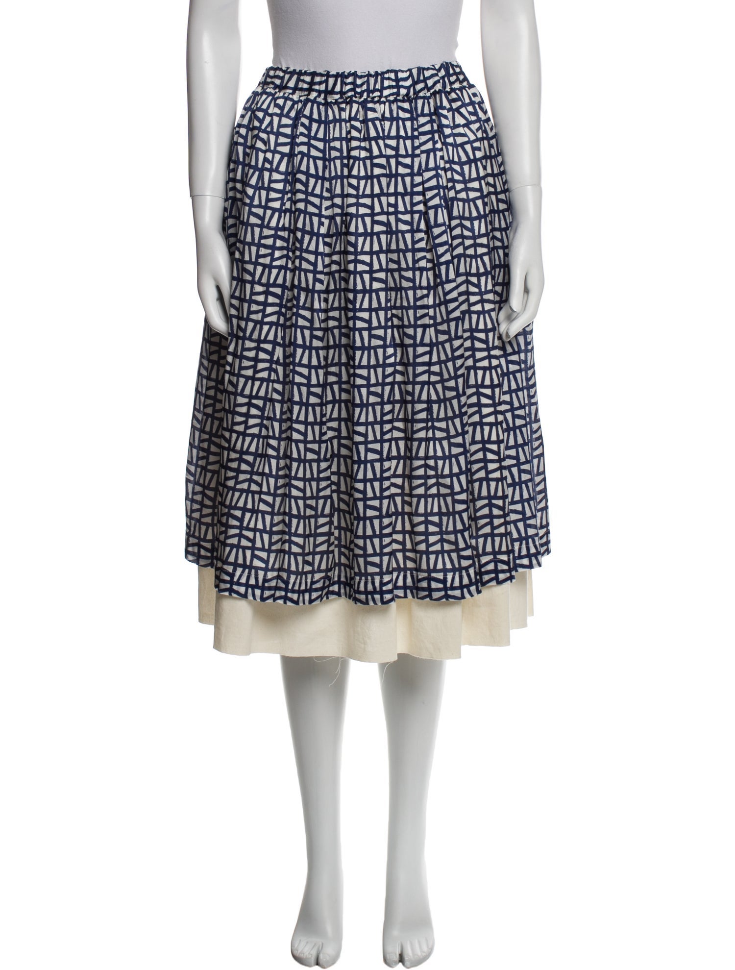 Comme des Garçons Silk Midi Length Skirt