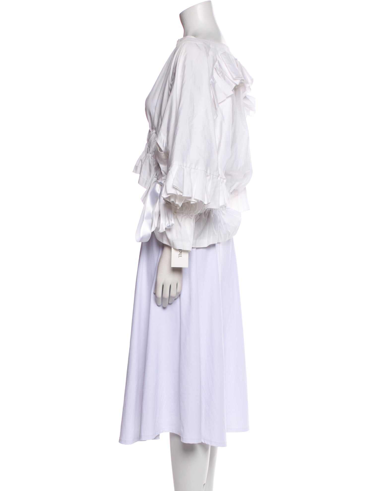 Comme des Garçons Bateau Neckline Three-Quarter Sleeve Crop Top