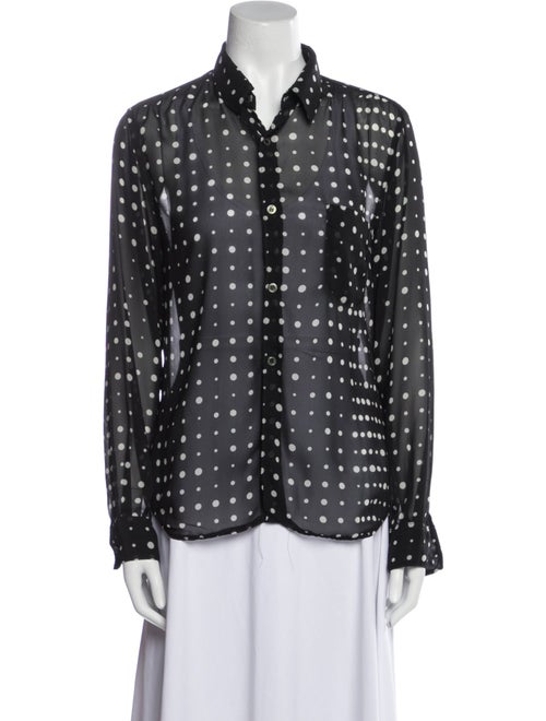 Comme des Garçons Polka Dot Print Long Sleeve Button-Up Top