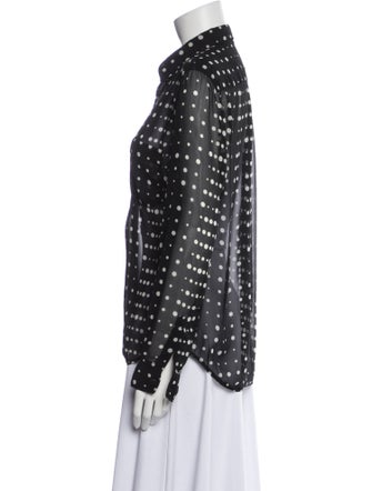 Comme des Garçons Polka Dot Print Long Sleeve Button-Up Top