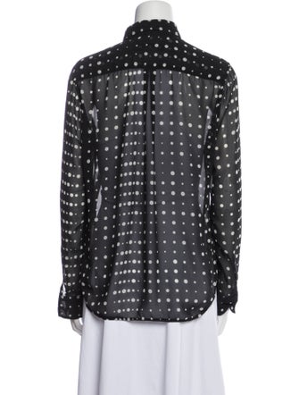 Comme des Garçons Polka Dot Print Long Sleeve Button-Up Top