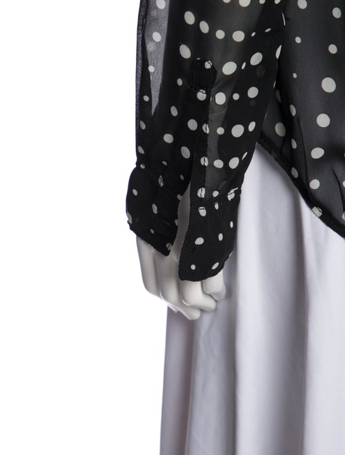 Comme des Garçons Polka Dot Print Long Sleeve Button-Up Top