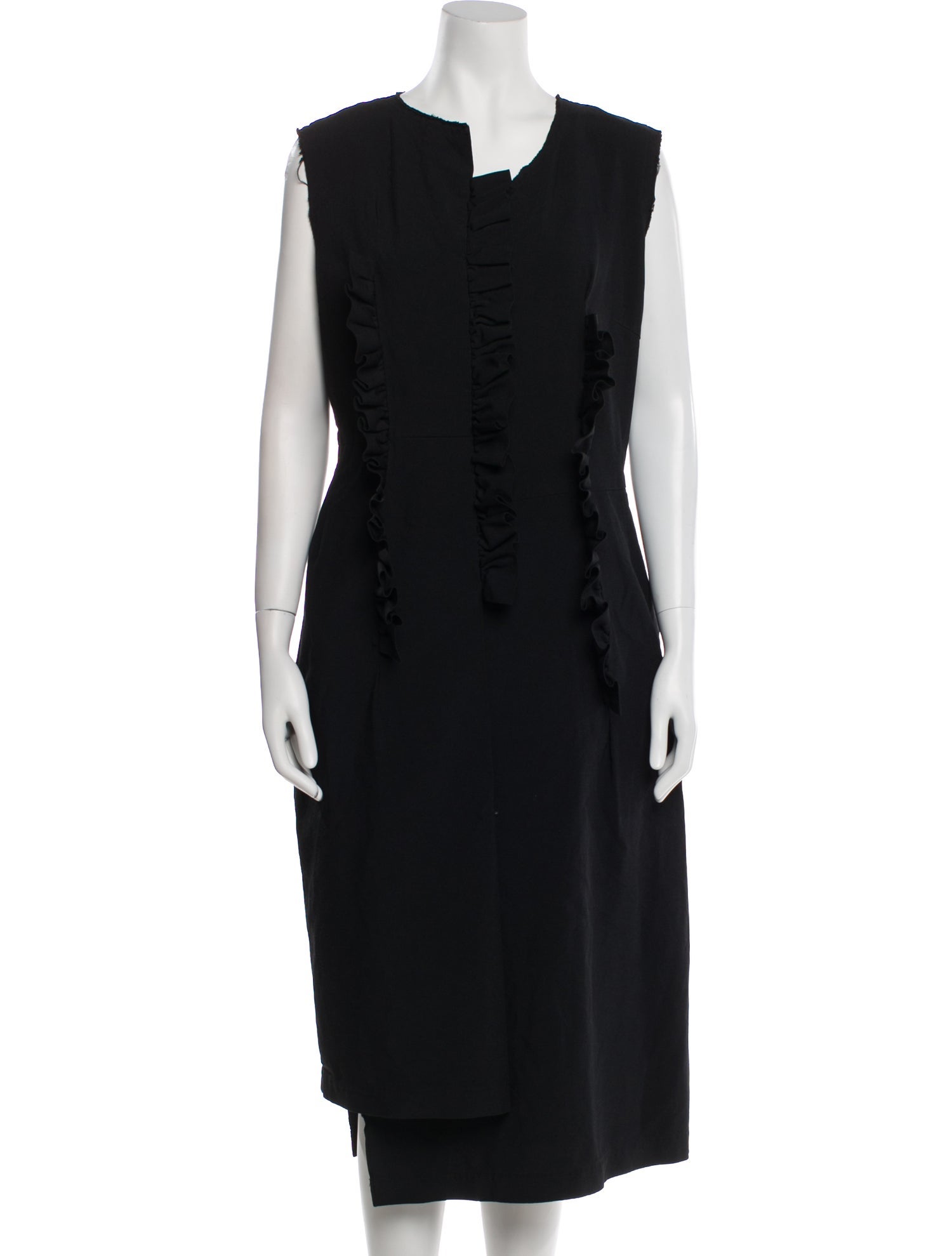 Comme des Garçons V-Neck Midi Length Dress