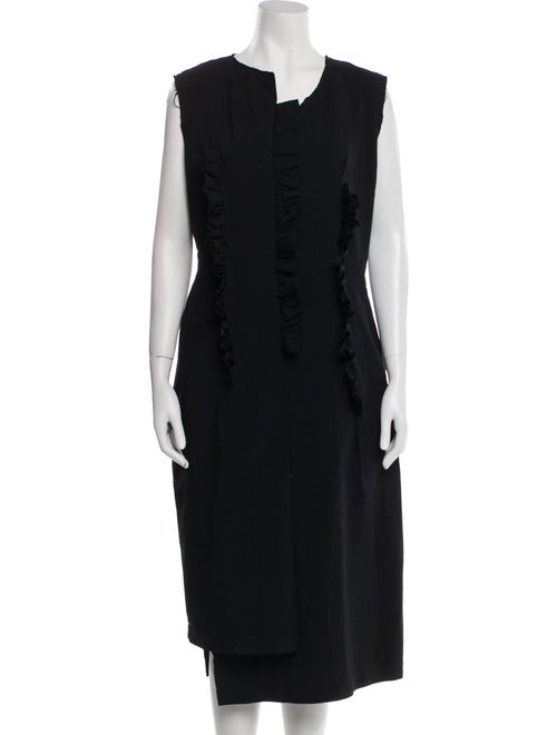 Comme des Garçons V-Neck Midi Length Dress