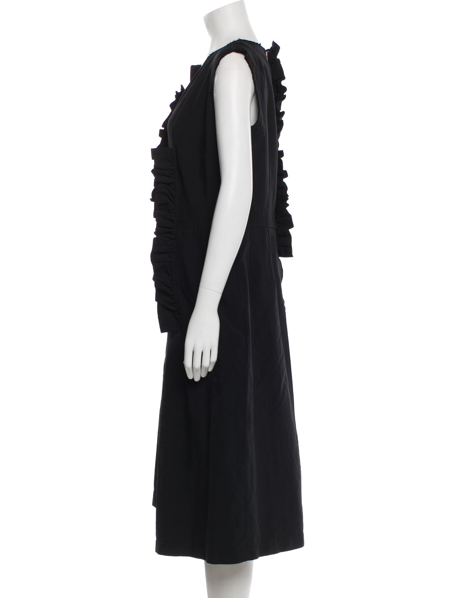 Comme des Garçons V-Neck Midi Length Dress