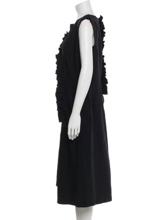 Comme des Garçons V-Neck Midi Length Dress