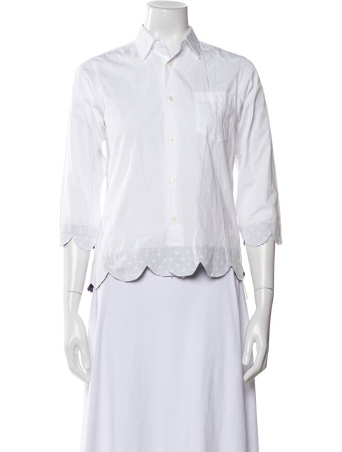 Comme des Garçons Three-Quarter Sleeve Button-Up Top