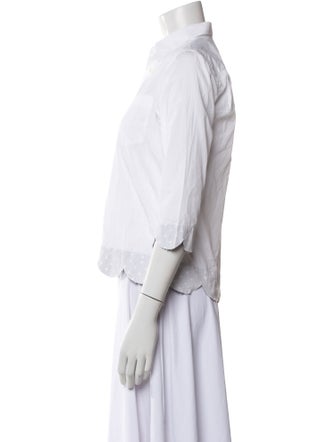 Comme des Garçons Three-Quarter Sleeve Button-Up Top
