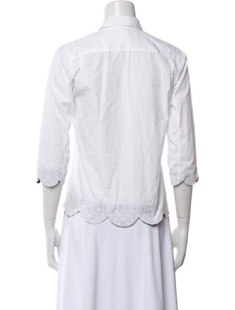 Comme des Garçons Three-Quarter Sleeve Button-Up Top