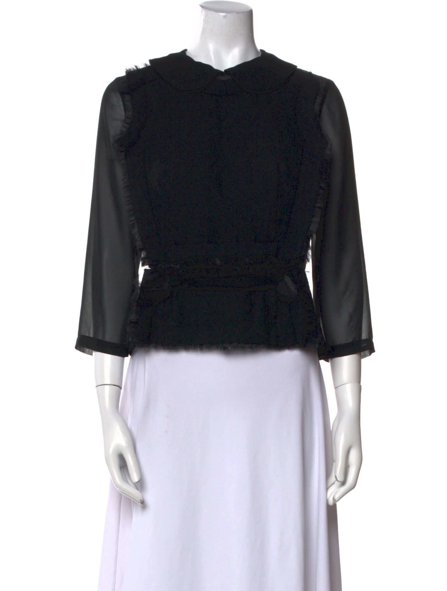 Comme des Garçons Mock Neck Three-Quarter Sleeve Top