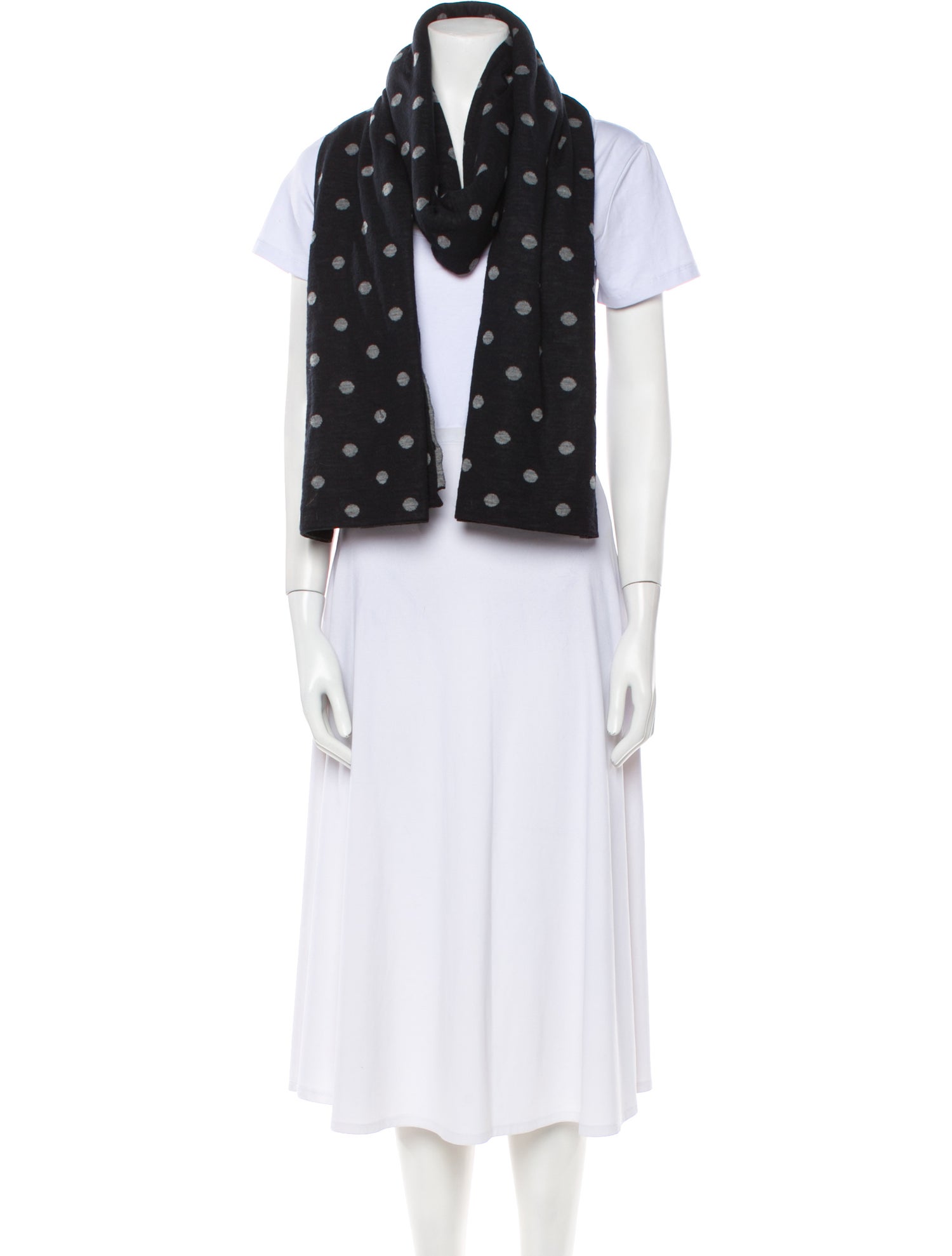 Comme des Garçons Acrylic Polka Dot Print Scarf