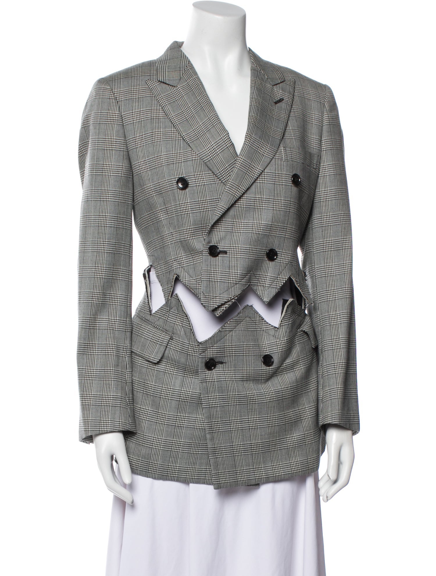 Comme des Garçons Wool Plaid Print Blazer