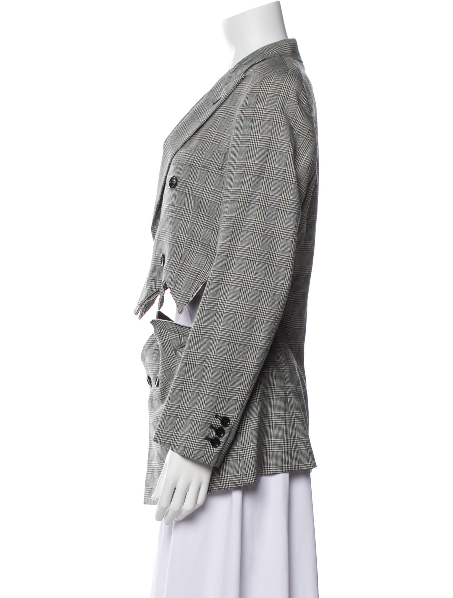 Comme des Garçons Wool Plaid Print Blazer