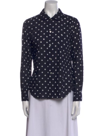 Comme des Garçons Polka Dot Print Long Sleeve Button-Up Top