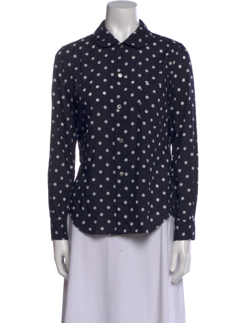 Comme des Garçons Polka Dot Print Long Sleeve Button-Up Top