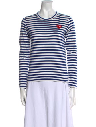 Comme des Garçons Play Striped Crew Neck Top