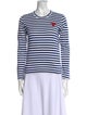 Comme des Garçons Play Striped Crew Neck Top