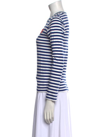 Comme des Garçons Play Striped Crew Neck Top