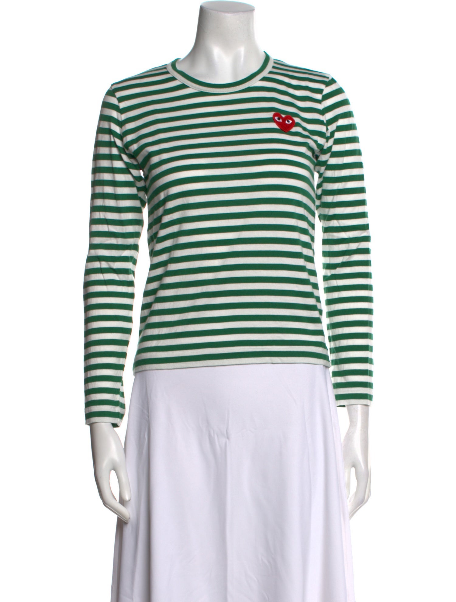 Comme des Garçons Play Striped Crew Neck Top