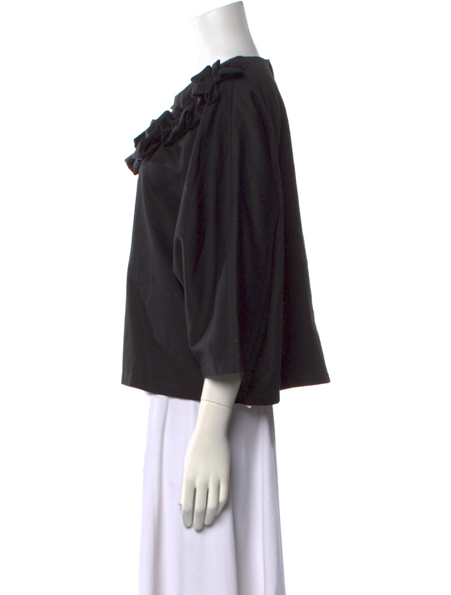 Comme des Garçons Scoop Neck Three-Quarter Sleeve Blouse