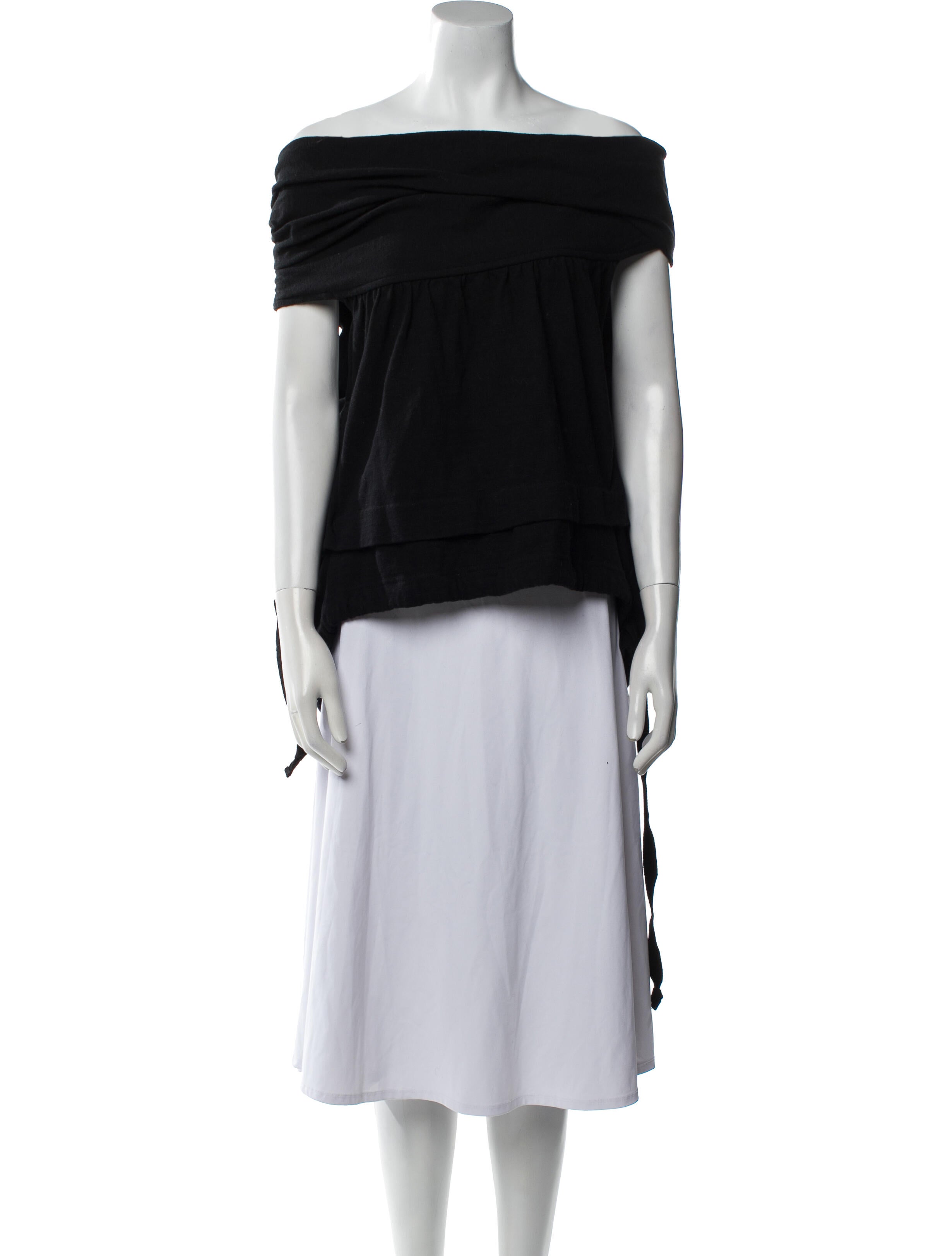 Tao Comme des Garçons Off-The-Shoulder Short Sleeve Blouse