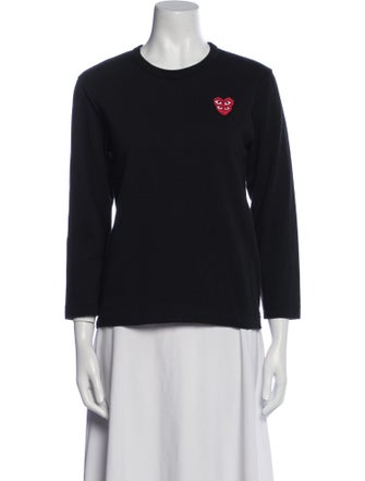 Comme des Garçons Play Crew Neck Three-Quarter Sleeve Sweatshirt