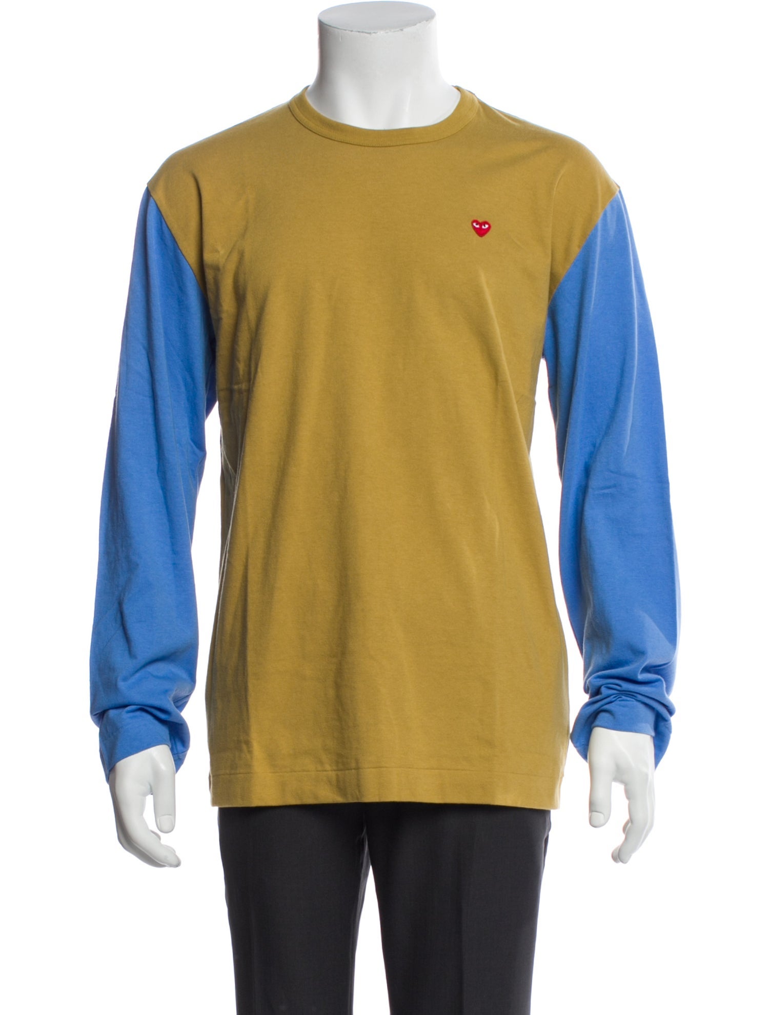 Comme des Garçons Play Colorblock Pattern Crew Neck Henley w/ Tags