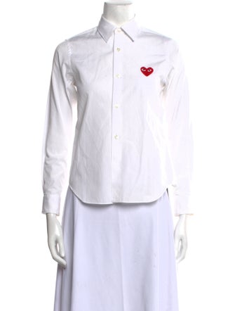 Comme des Garçons Play Three-Quarter Sleeve Button-Up Top