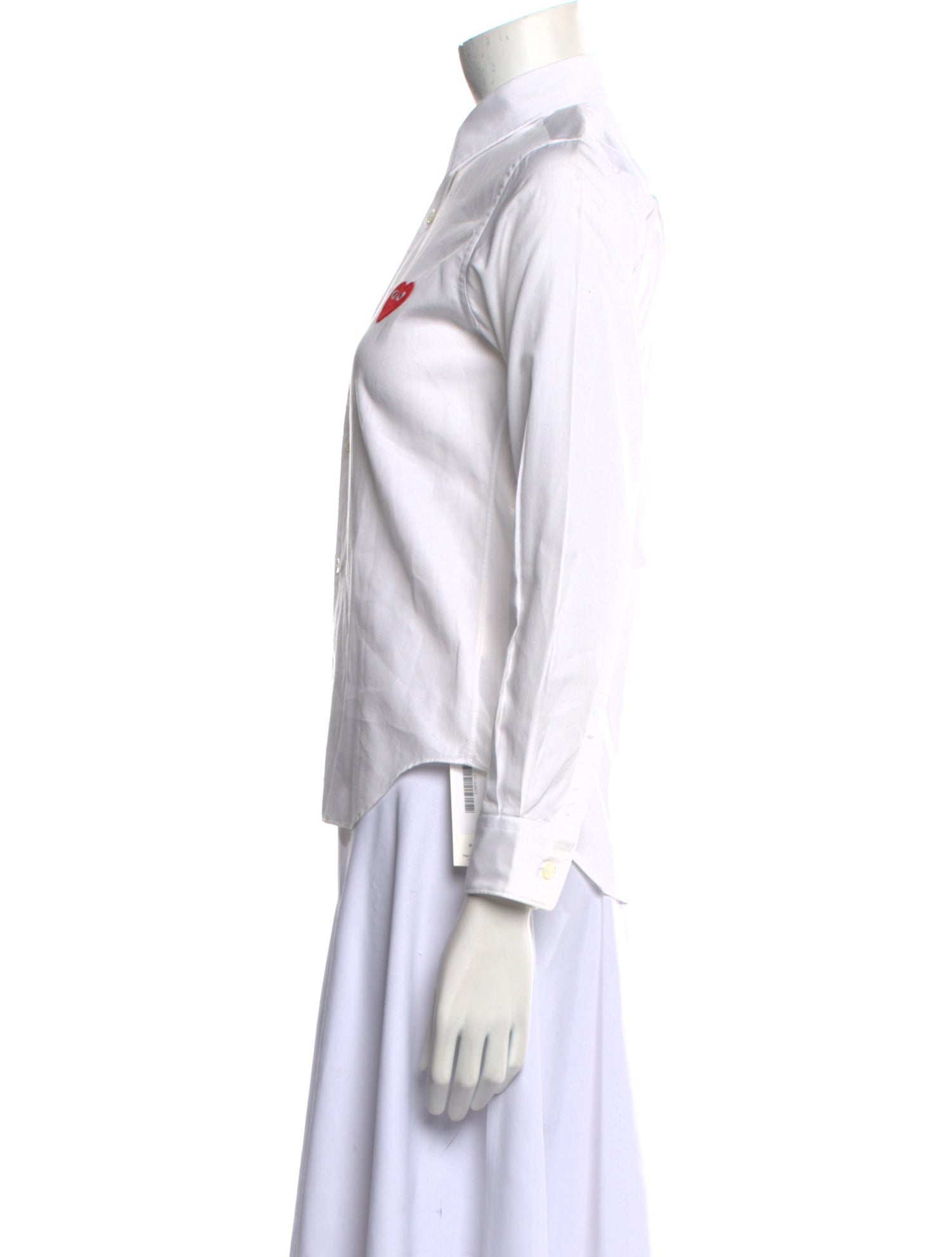 Comme des Garçons Play Three-Quarter Sleeve Button-Up Top