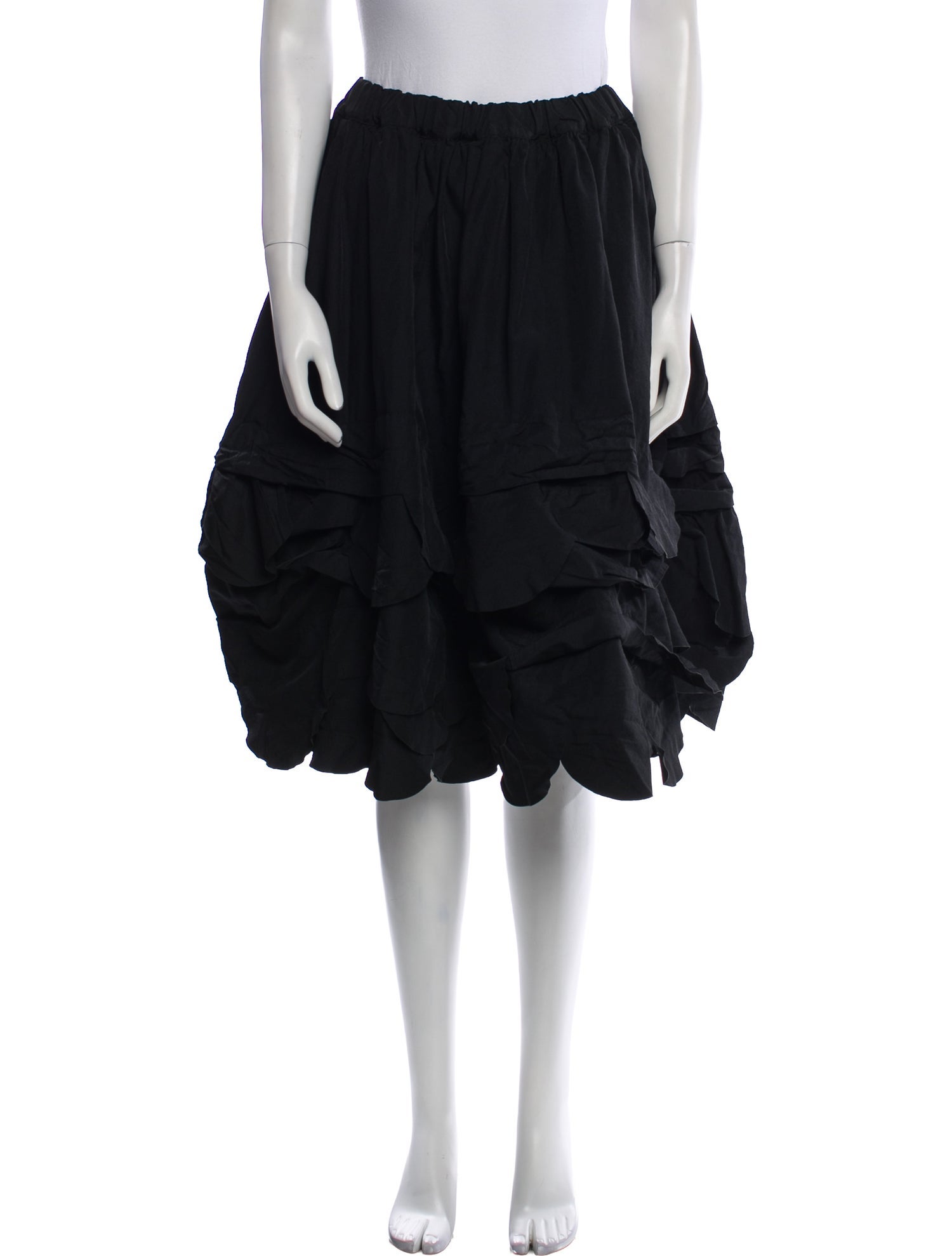 Comme des Garçons Scalloped Accent Knee-Length Skirt