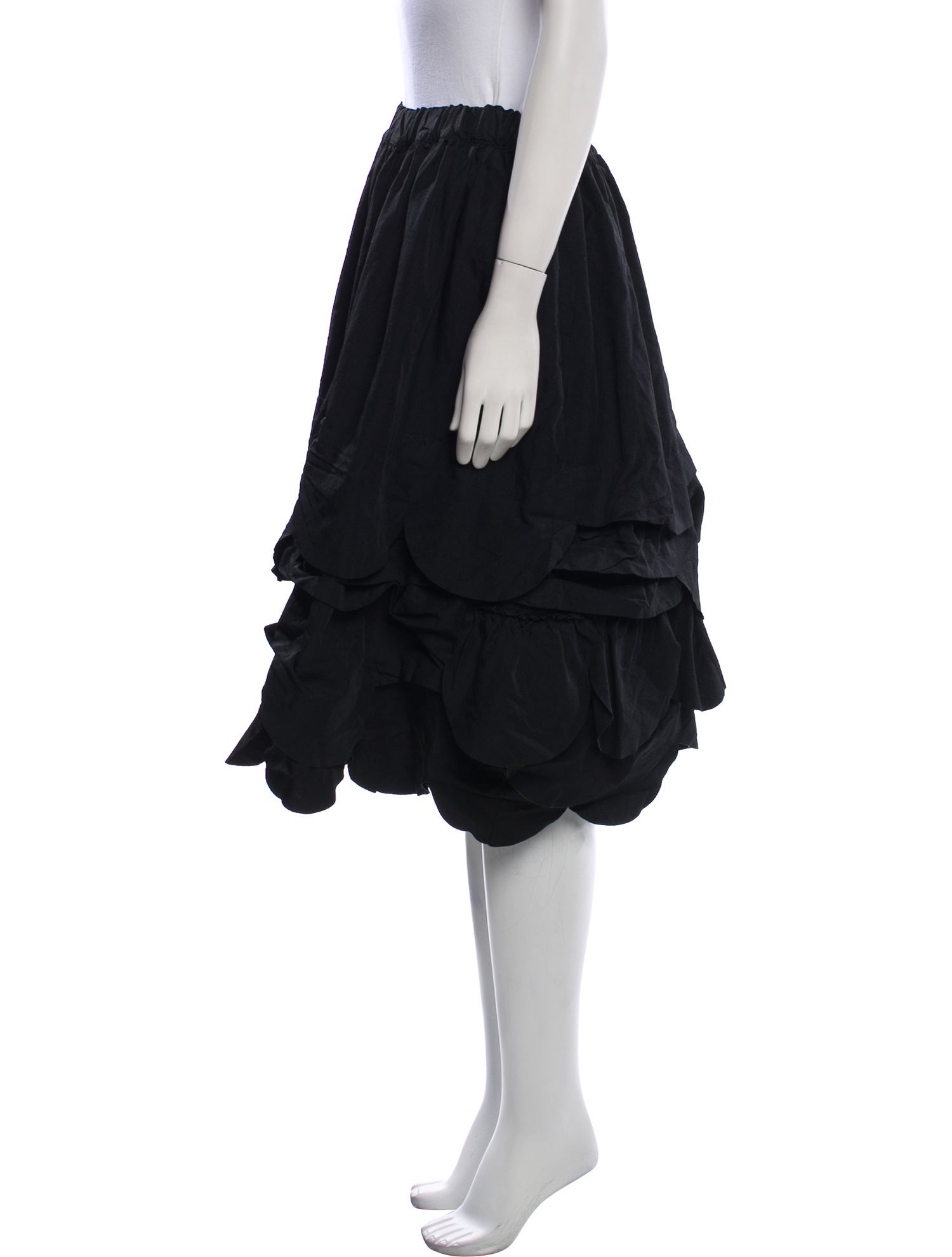 Comme des Garçons Scalloped Accent Knee-Length Skirt