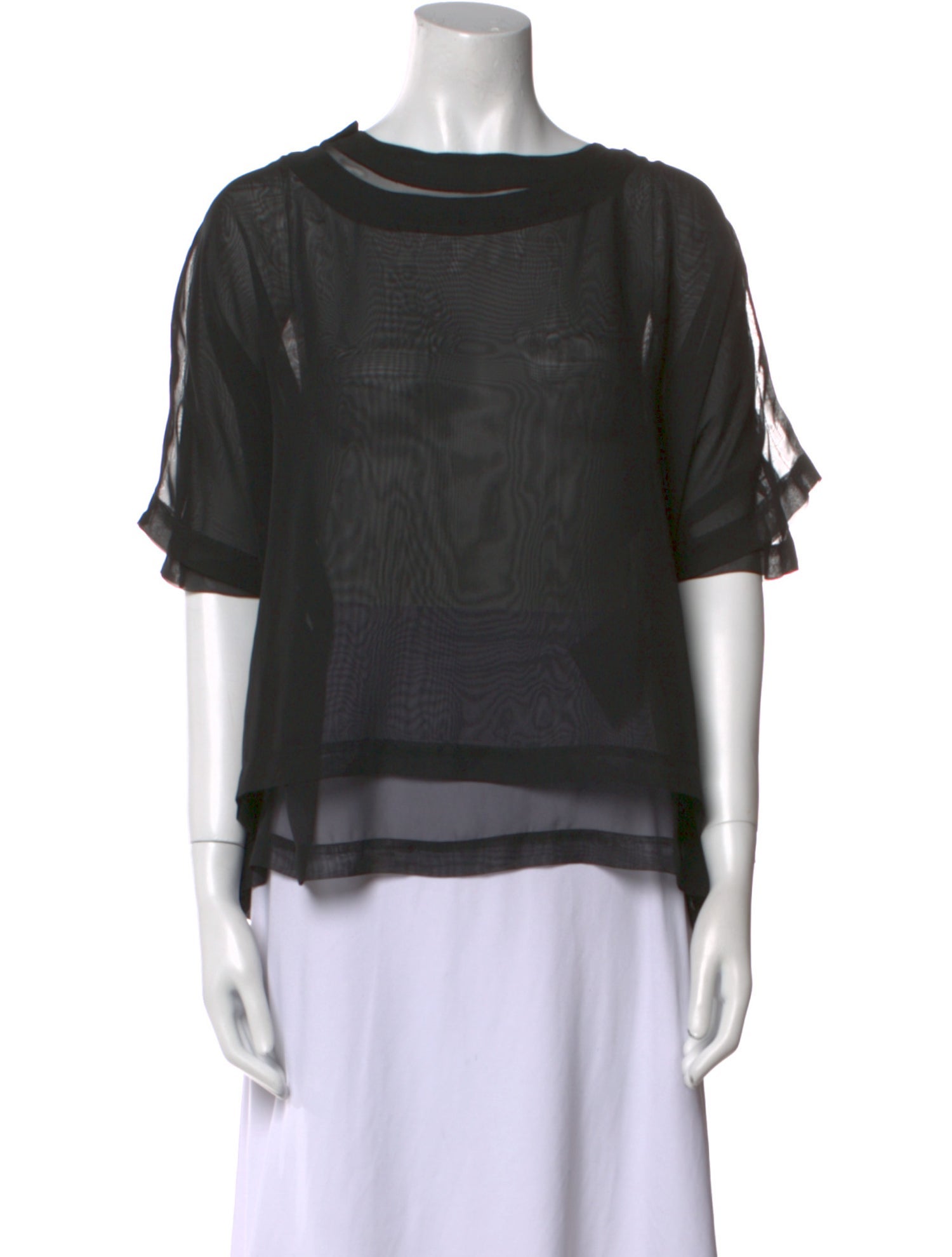 Comme des Garçons Bateau Neckline Short Sleeve Blouse w/ Tags