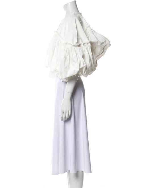 Comme des Garçons Off-The-Shoulder Three-Quarter Sleeve Crop Top