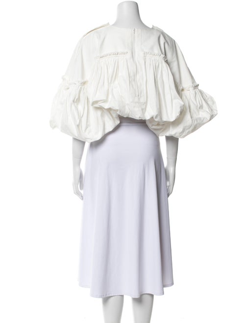 Comme des Garçons Off-The-Shoulder Three-Quarter Sleeve Crop Top