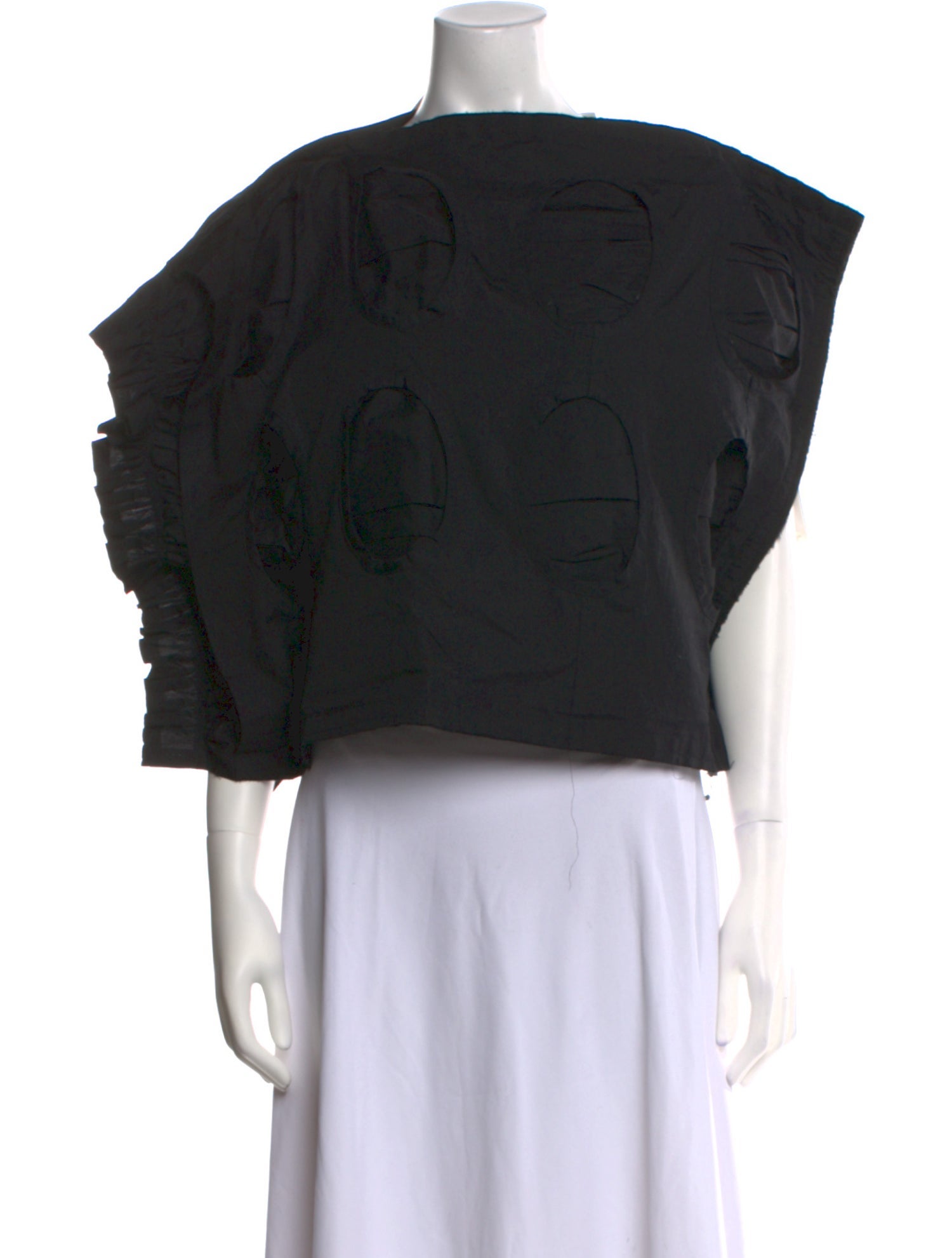 Comme des Garçons Bateau Neckline Three-Quarter Sleeve Crop Top