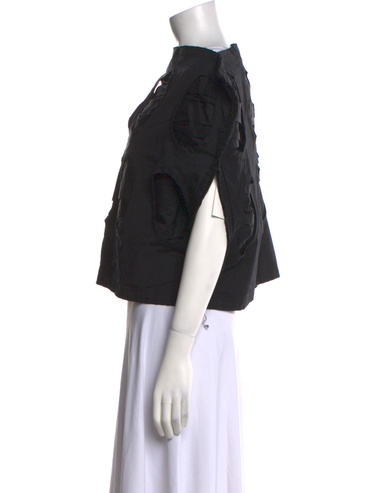 Comme des Garçons Bateau Neckline Three-Quarter Sleeve Crop Top