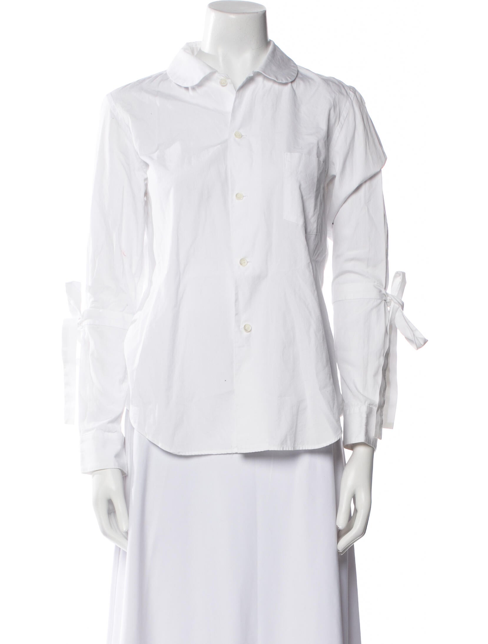 Comme des Garçons Three-Quarter Sleeve Button-Up Top