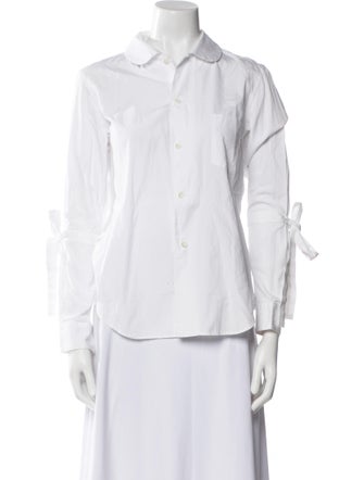 Comme des Garçons Three-Quarter Sleeve Button-Up Top