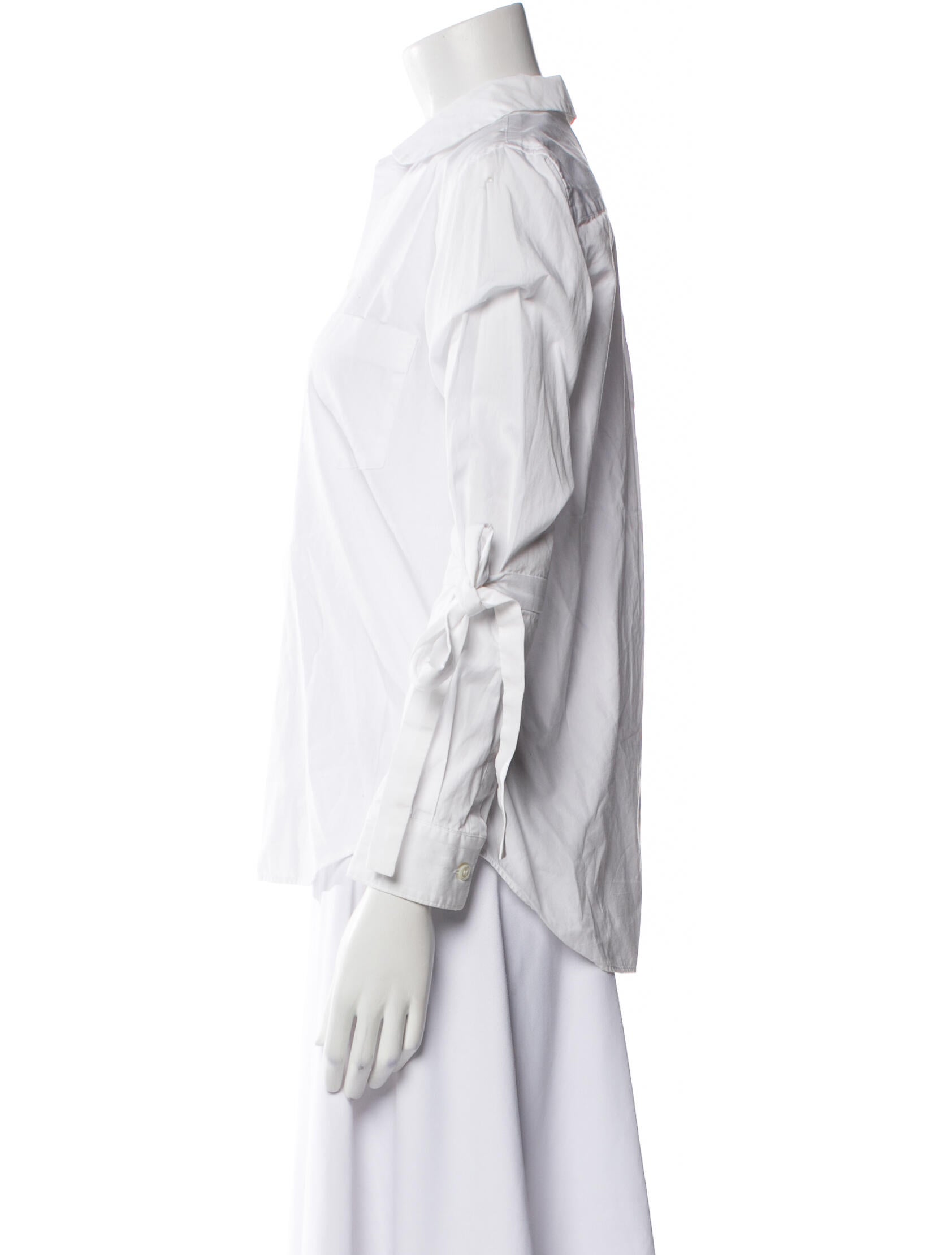 Comme des Garçons Three-Quarter Sleeve Button-Up Top