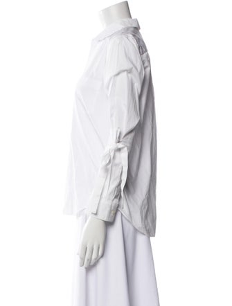 Comme des Garçons Three-Quarter Sleeve Button-Up Top